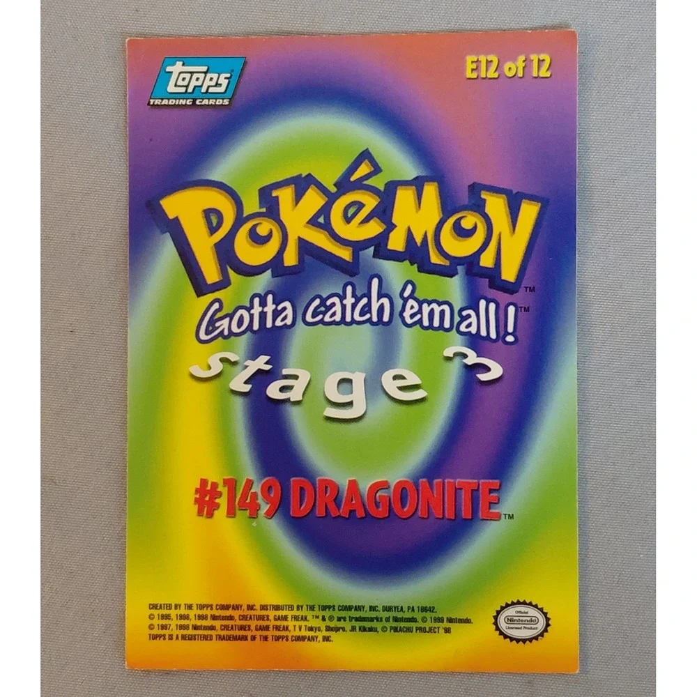1999 Topps Pokemon First Movie EVOLUTION LOT Dragonite E12 Dragonair E11 Dratini